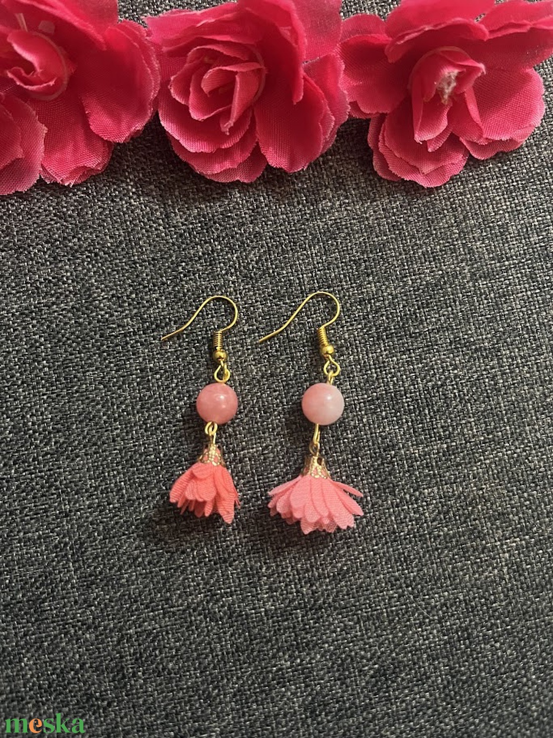 Jade fülbevaló - ékszer - fülbevaló - lógó fülbevaló - Meska.hu