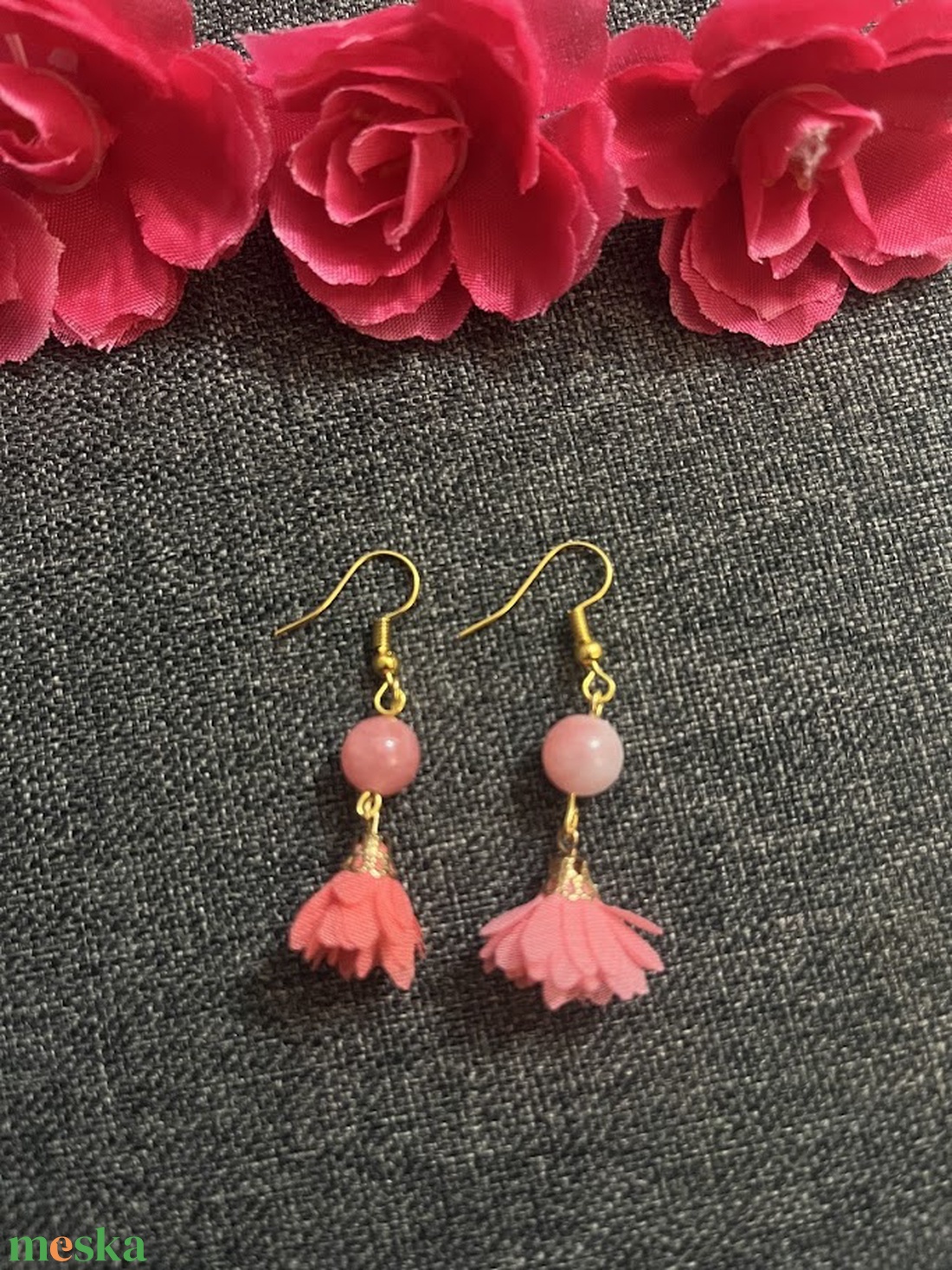 Jade fülbevaló - ékszer - fülbevaló - lógó fülbevaló - Meska.hu