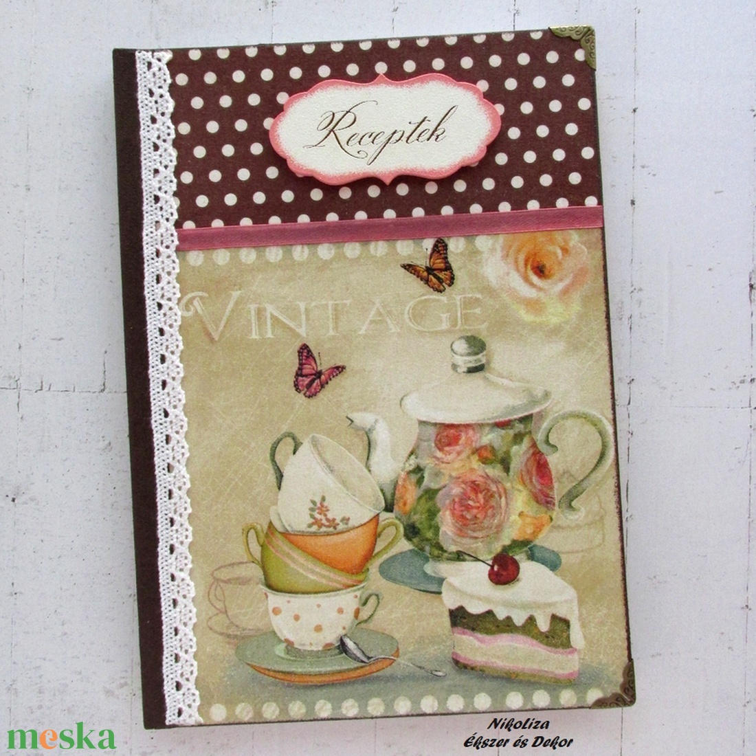 Vintage tea receptkönyv - RENDELHETŐ - otthon & életmód - konyhafelszerelés, tálalás - Meska.hu Vintage tea receptkönyv - RENDELHETŐ - otthon & életmód - konyhafelszerelés, tálalás - Meska.hu