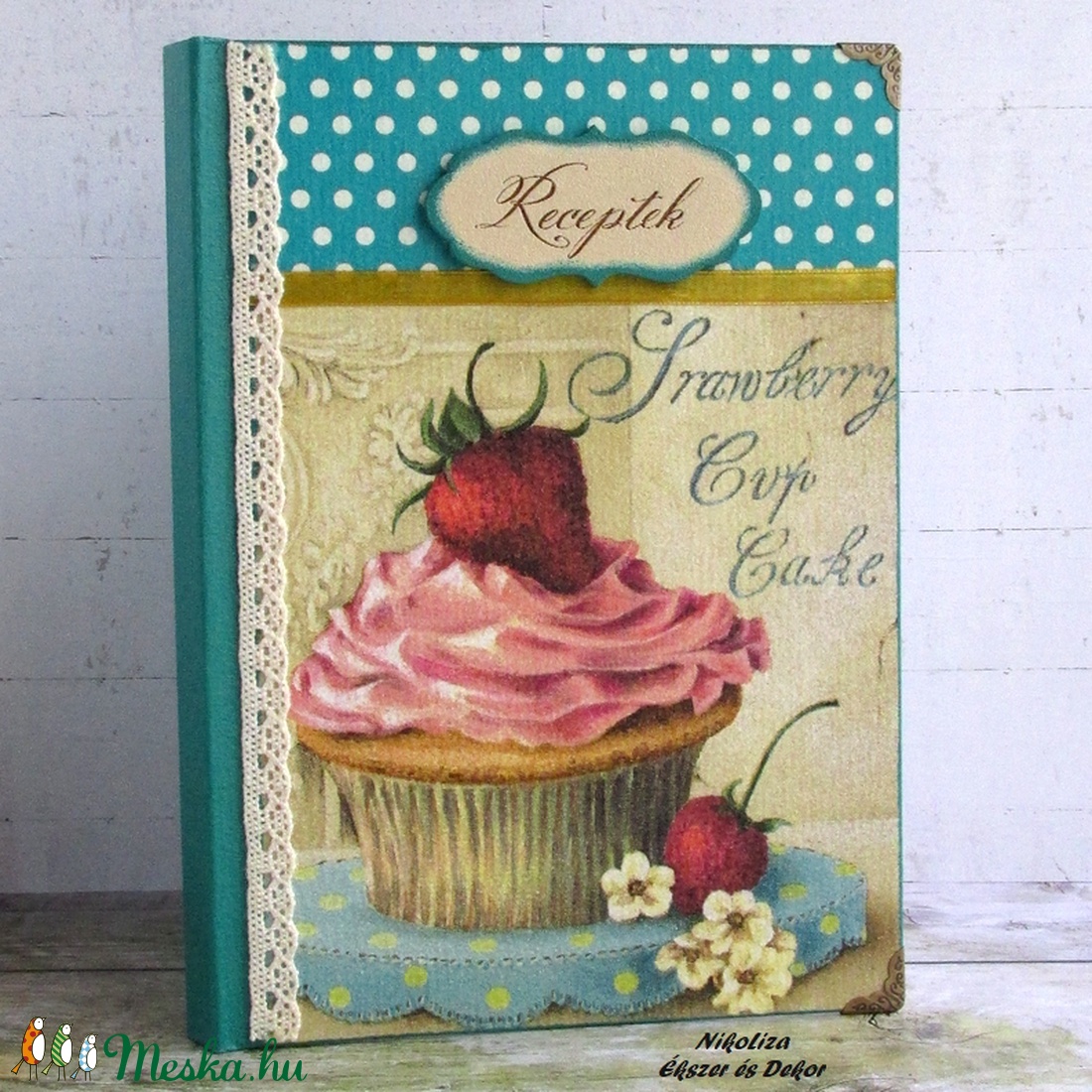 Muffin mintás receptkönyv (türkiz) - - Meska.hu Muffin mintás receptkönyv (türkiz) - - Meska.hu