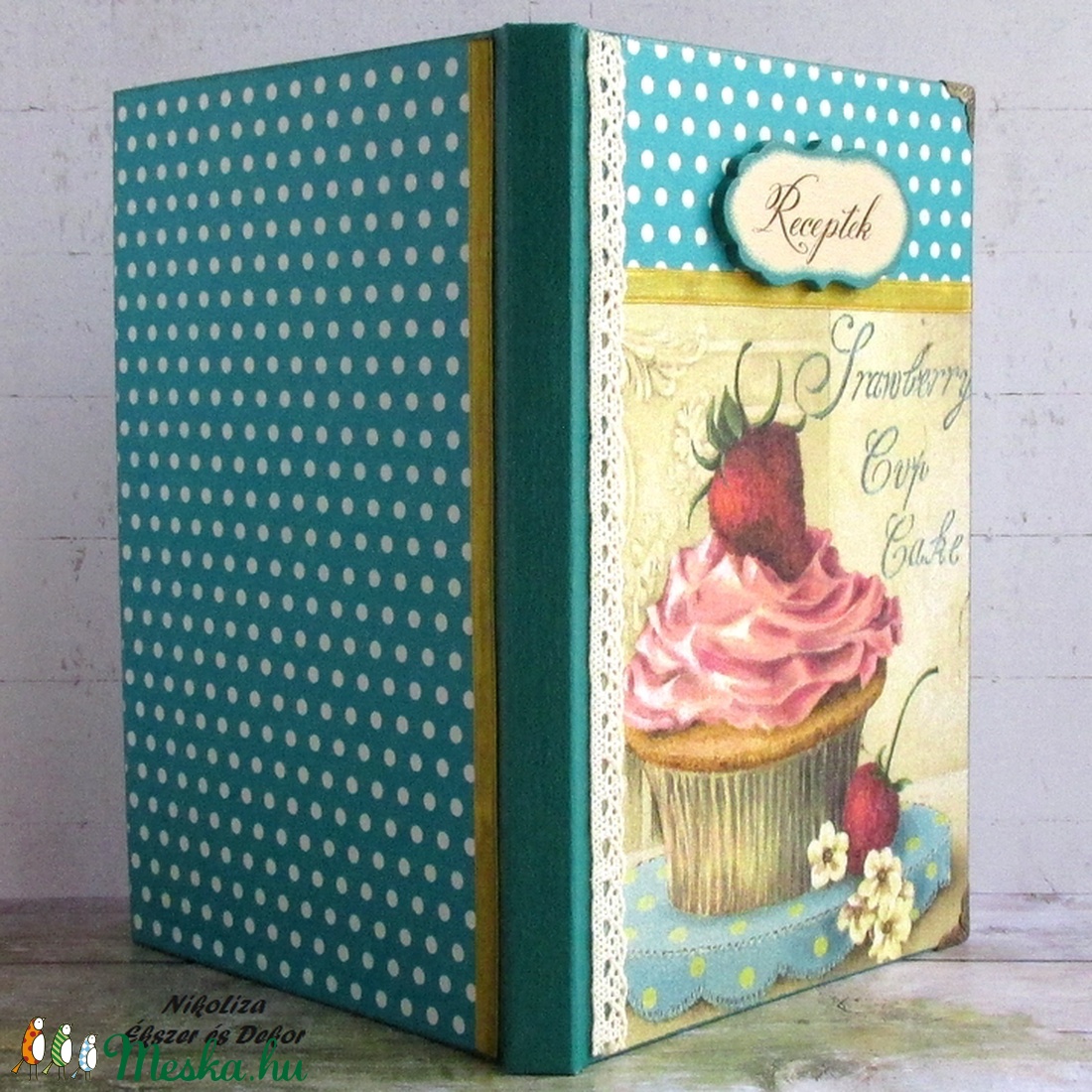 Muffin mintás receptkönyv (türkiz) - - Meska.hu Muffin mintás receptkönyv (türkiz) - - Meska.hu