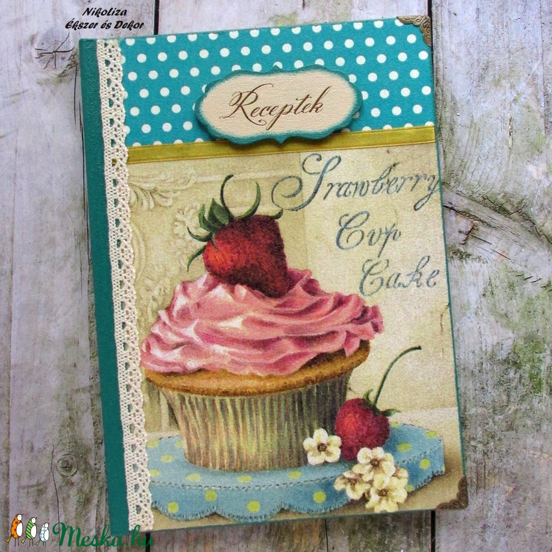 Muffin mintás receptkönyv (türkiz) - - Meska.hu Muffin mintás receptkönyv (türkiz) - - Meska.hu