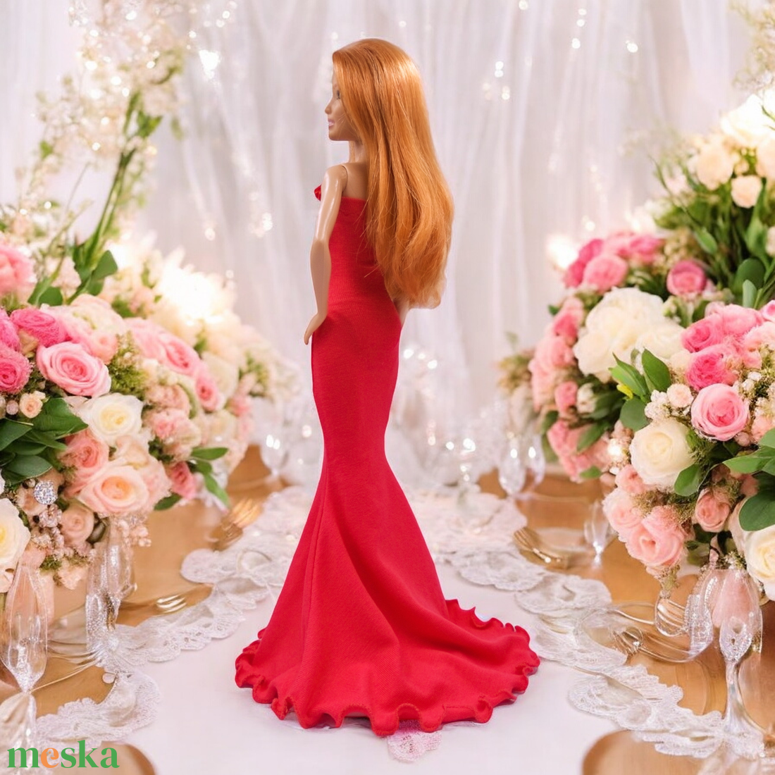 Extra hosszú fodros sellő fazonú estélyi ruha, piros - ruha barbie típusú babákhoz (a020pr) - játék & sport - baba & babaház - barbie ruhák - Meska.hu Extra hosszú fodros sellő fazonú estélyi ruha, piros - ruha barbie típusú babákhoz (a020pr) - játék & sport - baba & babaház - barbie ruhák - Meska.hu