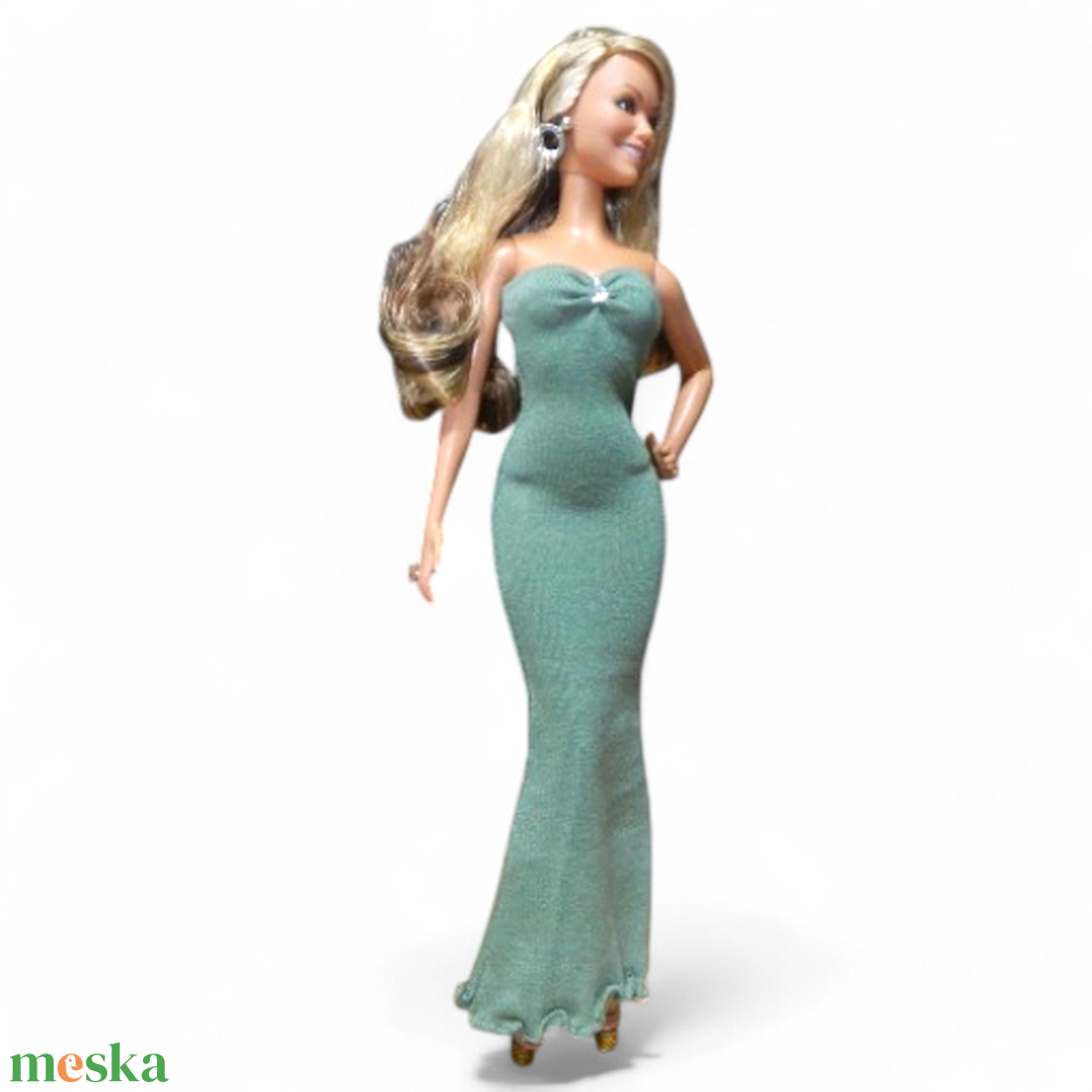 Mohazöld sellő-fazonú barbie ruha kristállyal - ruha barbie típusú babákhoz (a002mz) - játék & sport - baba & babaház - barbie ruhák - Meska.hu Mohazöld sellő-fazonú barbie ruha kristállyal - ruha barbie típusú babákhoz (a002mz) - játék & sport - baba & babaház - barbie ruhák - Meska.hu