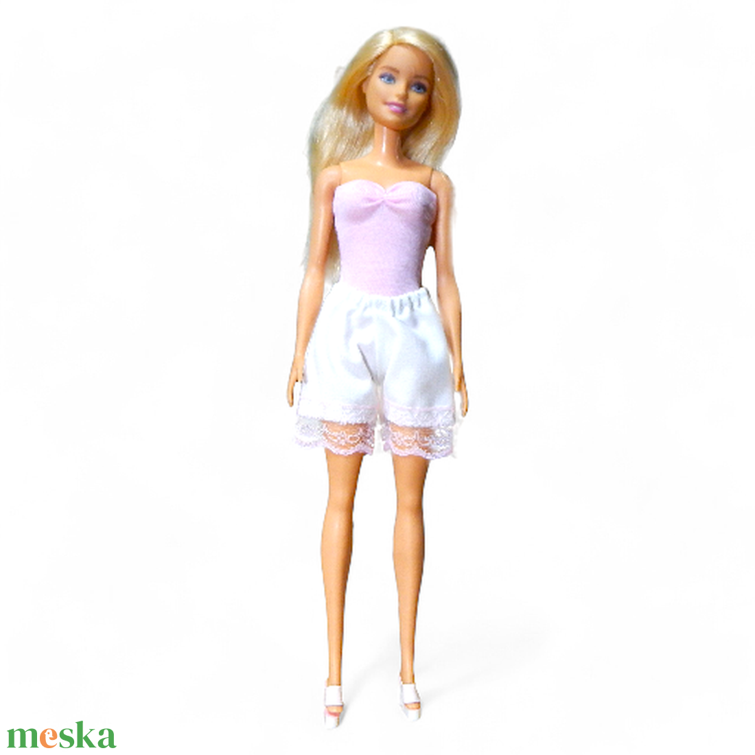 Rózsaszín csipkés vászon rövidnaci - ruha barbie típusú babákhoz (a063fr) - játék & sport - baba & babaház - barbie ruhák - Meska.hu Rózsaszín csipkés vászon rövidnaci - ruha barbie típusú babákhoz (a063fr) - játék & sport - baba & babaház - barbie ruhák - Meska.hu