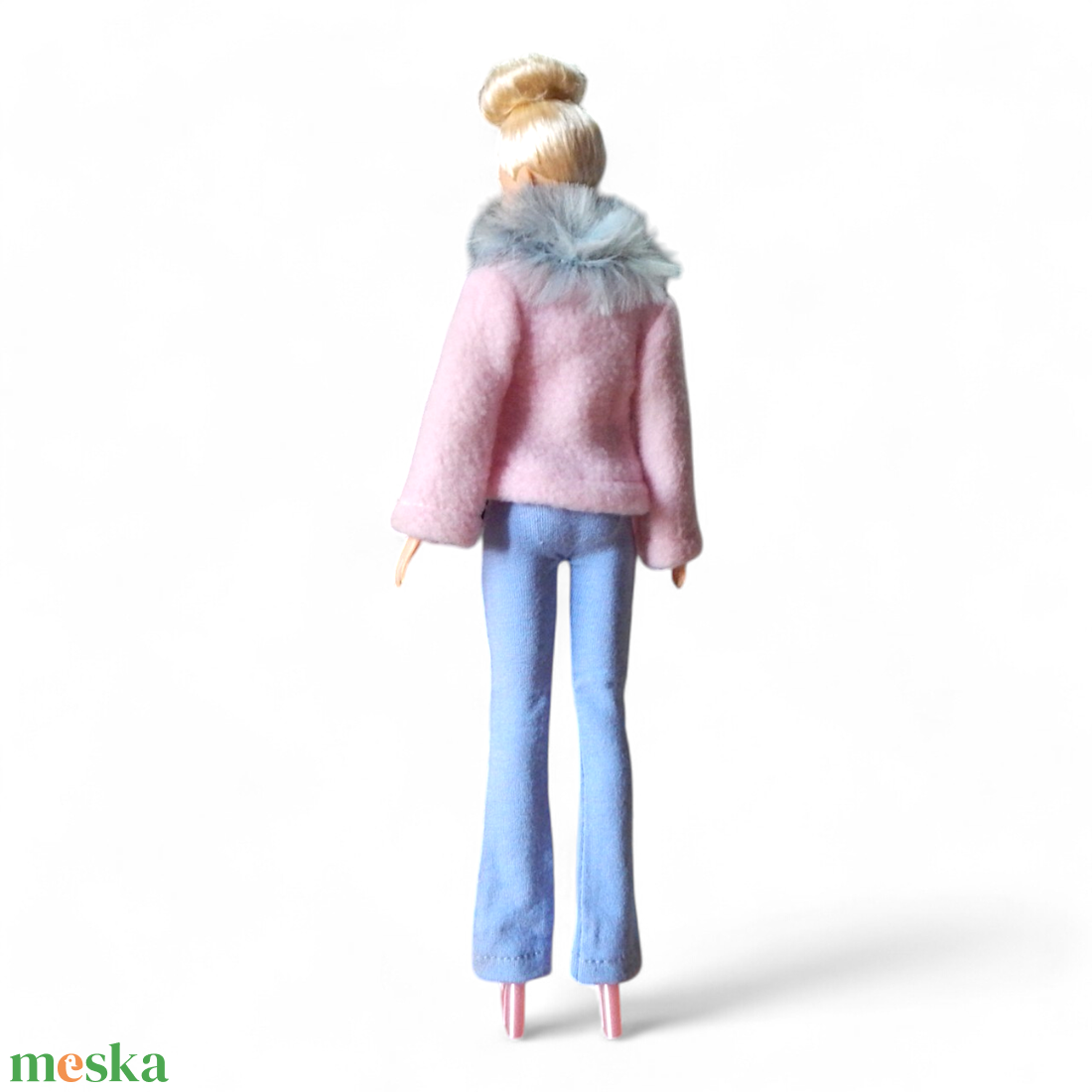 Rózsaszín polár kabát  - ruha barbie típusú babákhoz (d001rk) - játék & sport - baba & babaház - barbie ruhák - Meska.hu