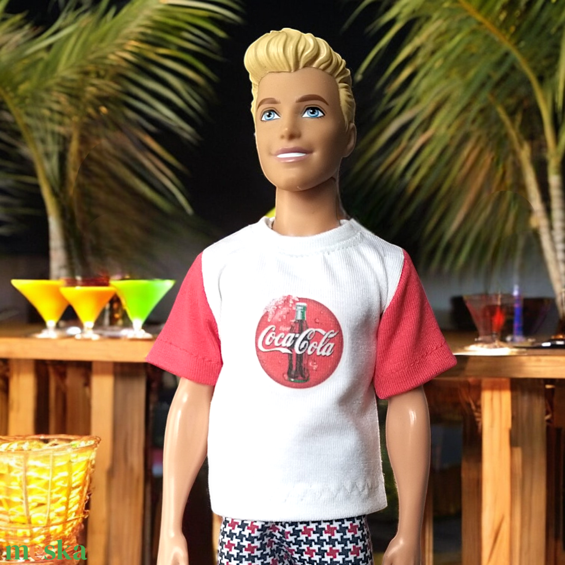 Fiú póló, Ken póló, Coca Cola mintával- ruha barbie típusú babákhoz (f007cc) - játék & sport - baba & babaház - barbie ruhák - Meska.hu