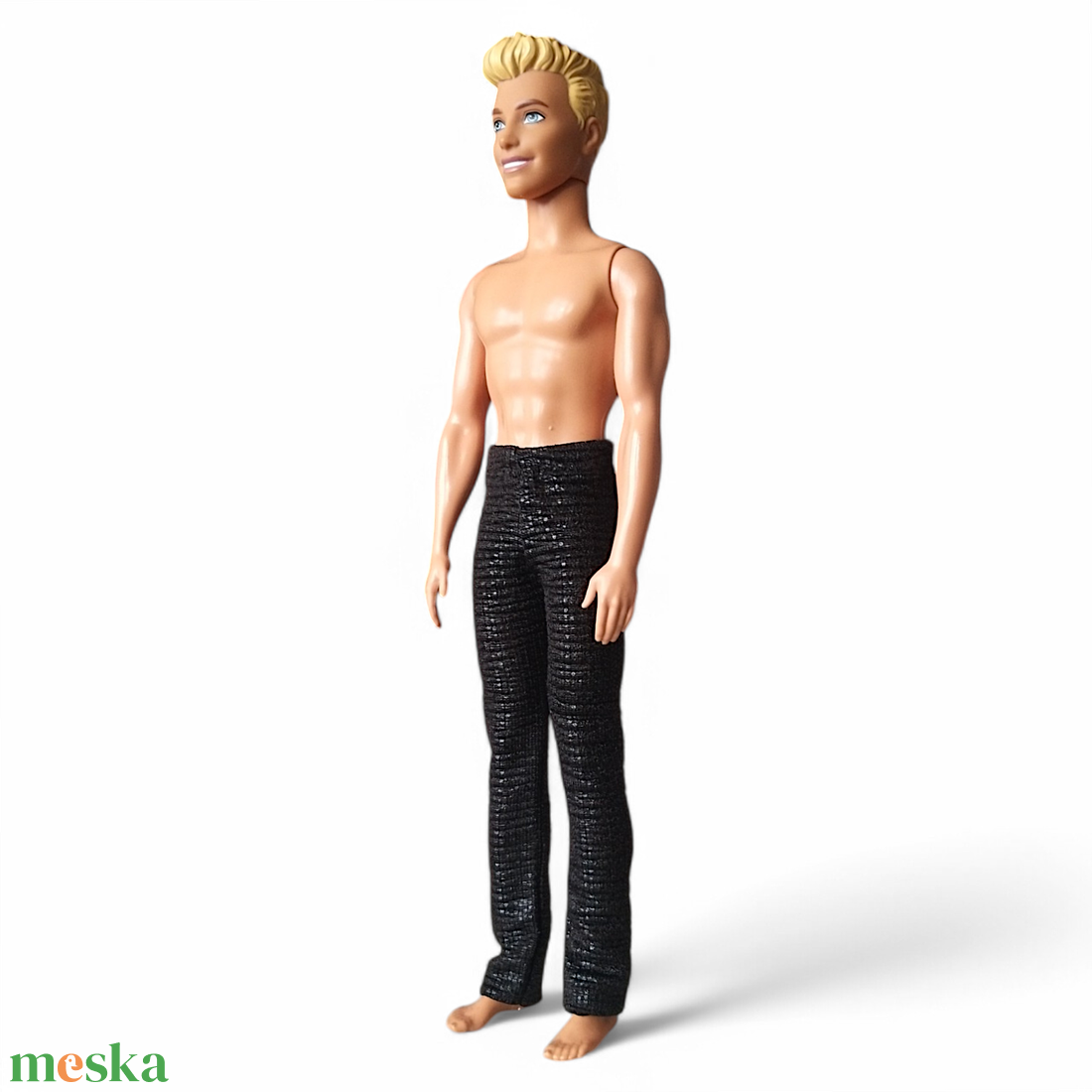 Egyenes szárú fényes fekete Ken nadrág- ruha barbie típusú FIÚ babákhoz (f004sf) - játék & sport - baba & babaház - barbie ruhák - Meska.hu