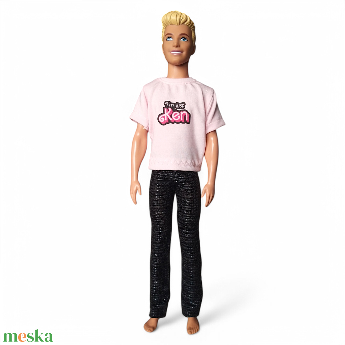 Egyenes szárú fényes fekete Ken nadrág- ruha barbie típusú FIÚ babákhoz (f004sf) - játék & sport - baba & babaház - barbie ruhák - Meska.hu