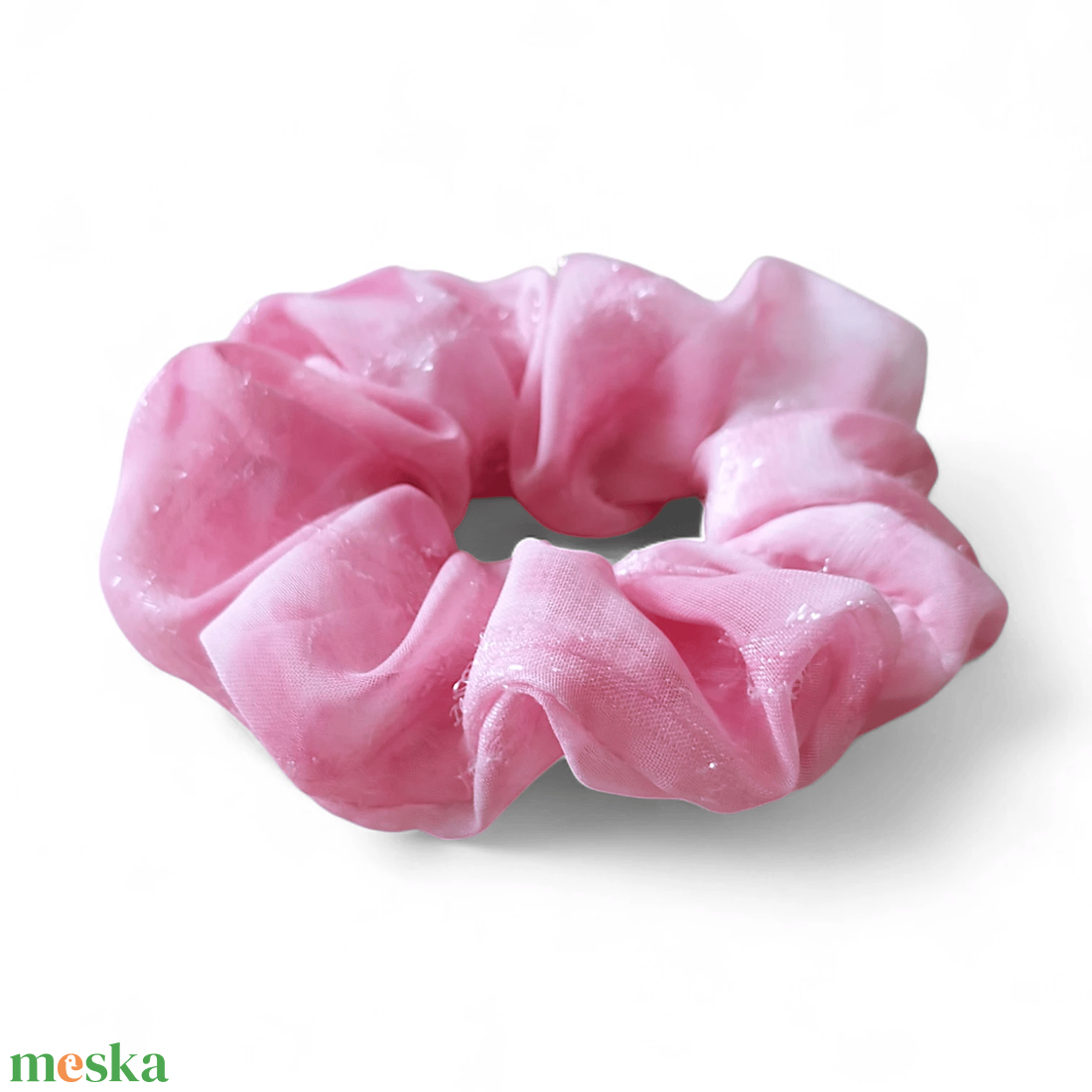 Csillogós, árnyalt rózsaszín scrunchie / scrunchy hajgumi - ruha & divat - hajdísz & hajcsat - hajgumi - Meska.hu