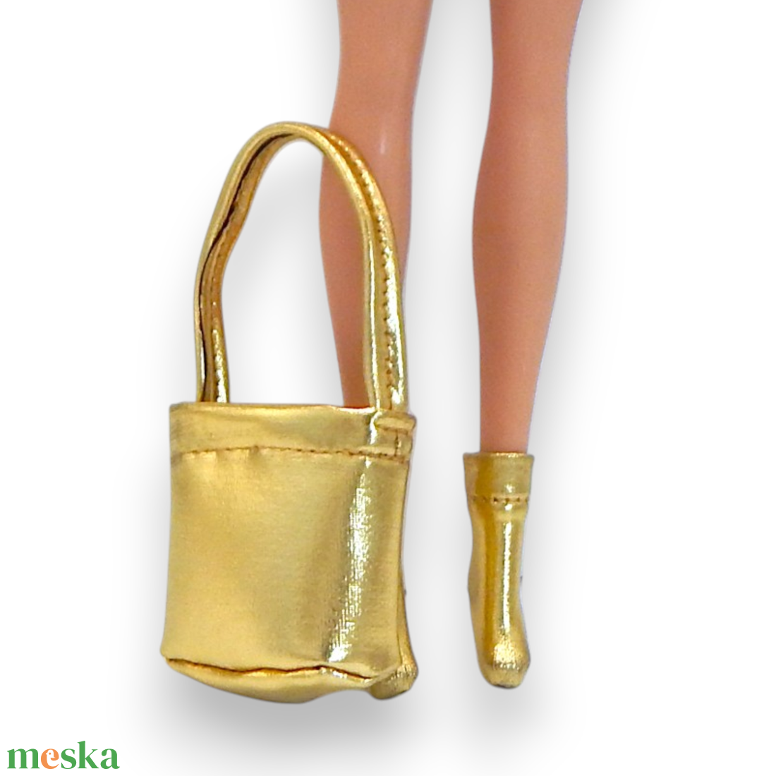 Fényes arany lamé harisnya, bokacsizma barbie típusú babákhoz (b013ar) - játék & sport - baba & babaház - barbie ruhák - Meska.hu
