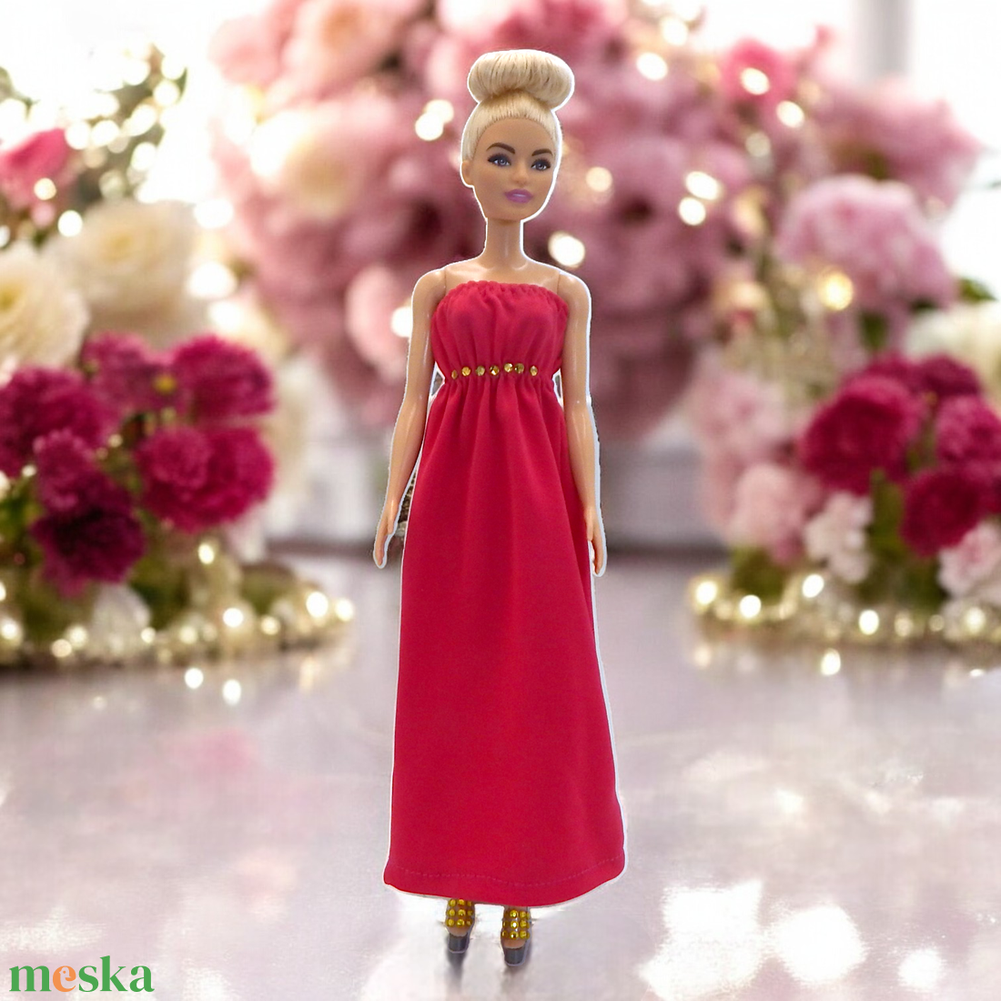 Pink estélyi arany ékkövekkel barbie típusú babákhoz (terhes Steffi-hez is!) (a082pk) - játék & sport - baba & babaház - barbie ruhák - Meska.hu Pink estélyi arany ékkövekkel barbie típusú babákhoz (terhes Steffi-hez is!) (a082pk) - játék & sport - baba & babaház - barbie ruhák - Meska.hu