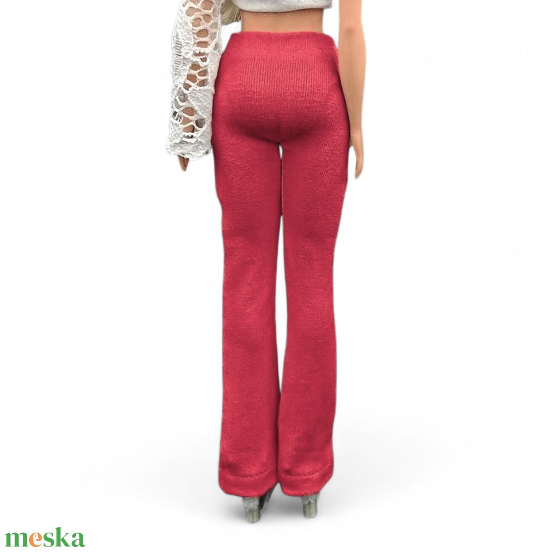 Piros trapéznadrág  - ruha barbie típusú babákhoz (a040pr) - játék & sport - baba & babaház - barbie ruhák - Meska.hu