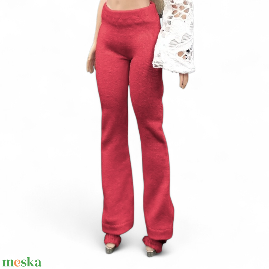 Piros trapéznadrág  - ruha barbie típusú babákhoz (a040pr) - játék & sport - baba & babaház - barbie ruhák - Meska.hu