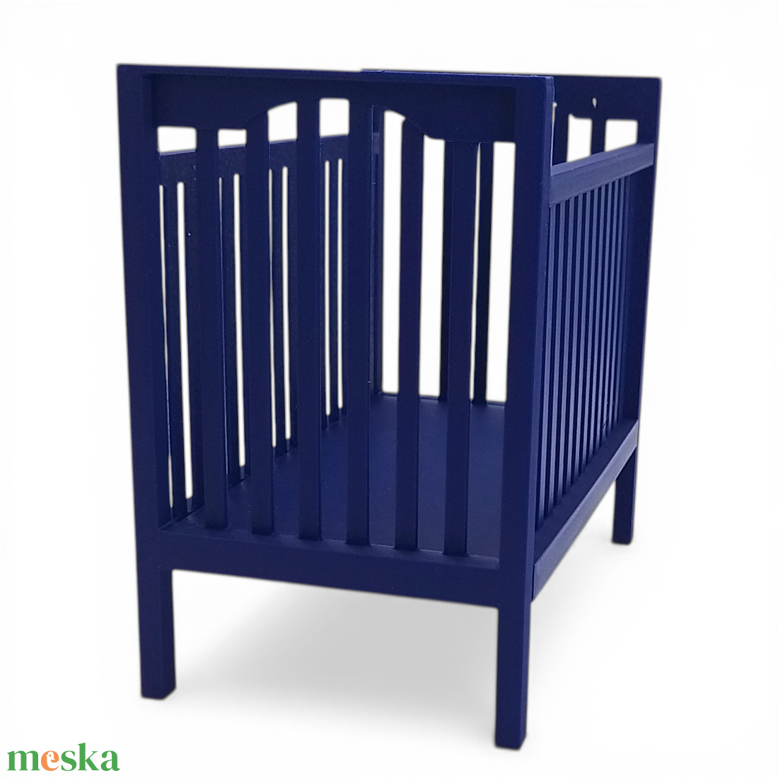 Kék kiságy babaházba barbie babákhoz, matraccal 1/6 (j001sk) - játék & sport - baba & babaház - játékbaba, babakellék - Meska.hu