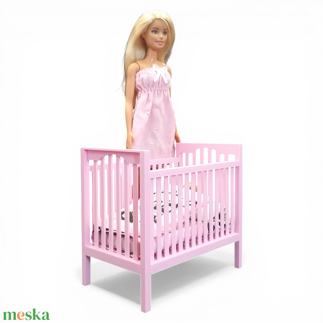 Pandamacis, 3 részes babaágynemű szett barbie kisbabákhoz, babaház kiegészítő (k001pd) - játék & sport - baba & babaház - játékbaba, babakellék - Meska.hu