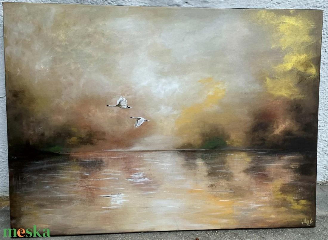 Absztrakt tájkép - művészet - festmény - akril - Meska.hu