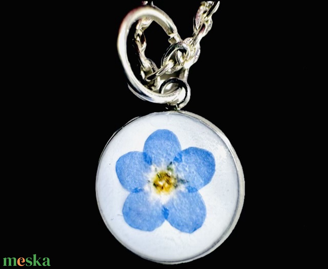 Nefelejcs nyaklánc - ékszer - nyaklánc - medálos nyaklánc - Meska.hu