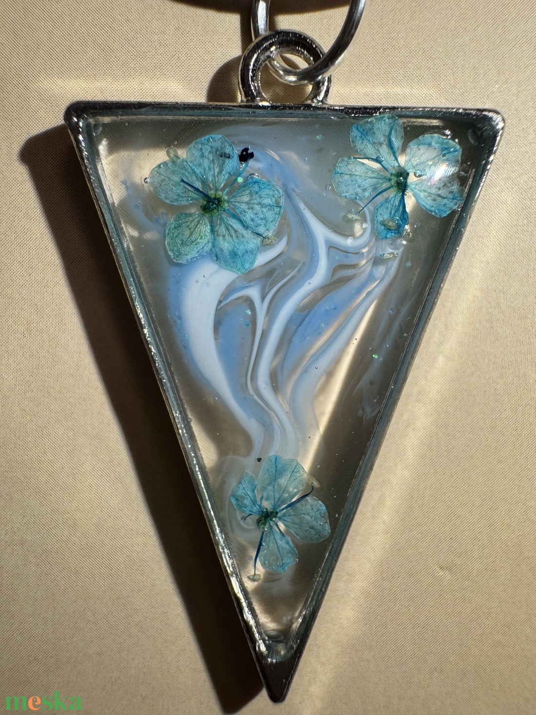 Kék örvény 01 - egyedi, kézzel festett medál  - ékszer - nyaklánc - medálos nyaklánc - Meska.hu