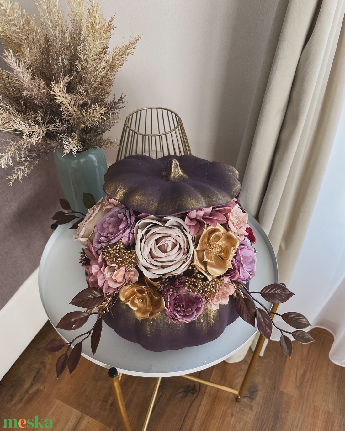 Őszi kerámia tök dekoráció - otthon & életmód - dekoráció - asztal és polc dekoráció - asztaldísz - Meska.hu