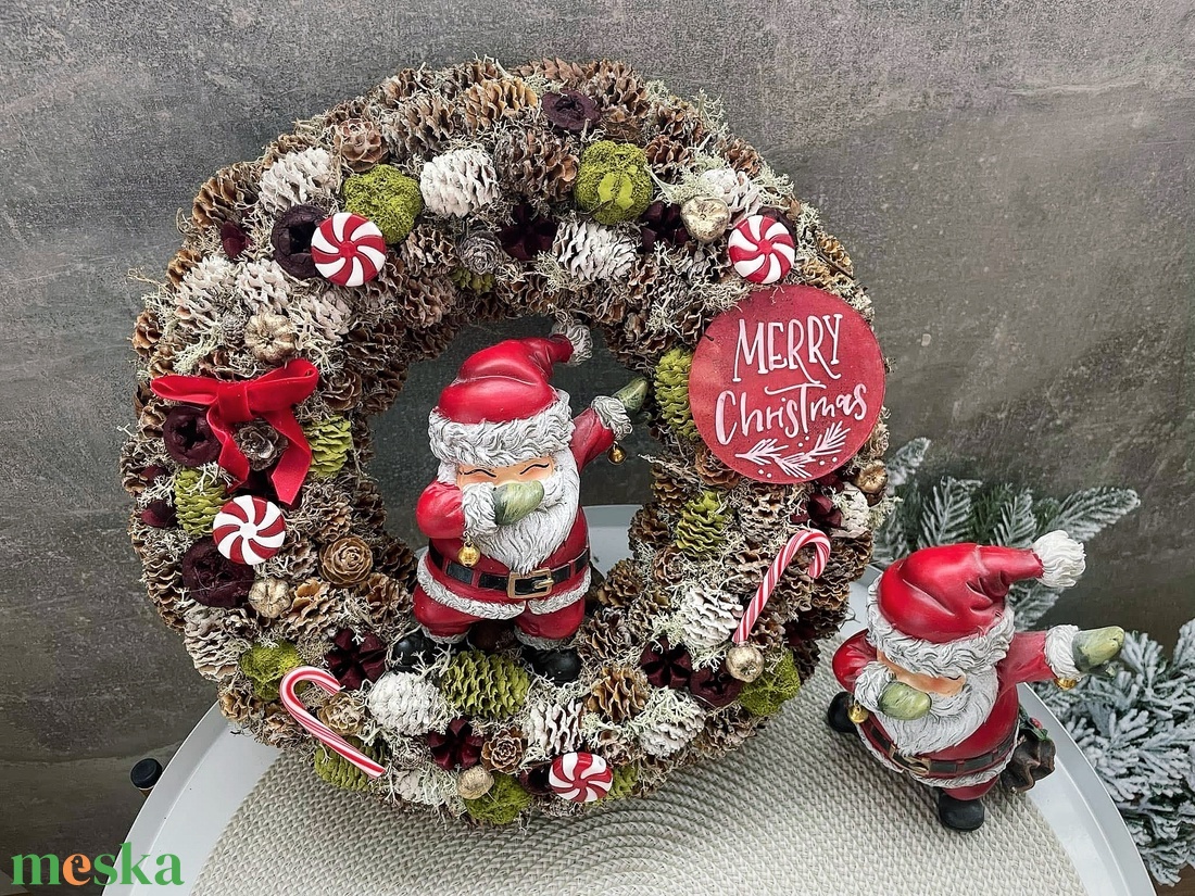 Mikulásos karácsonyi ajtódísz - karácsony - adventi díszek - adventi ajtódísz - Meska.hu