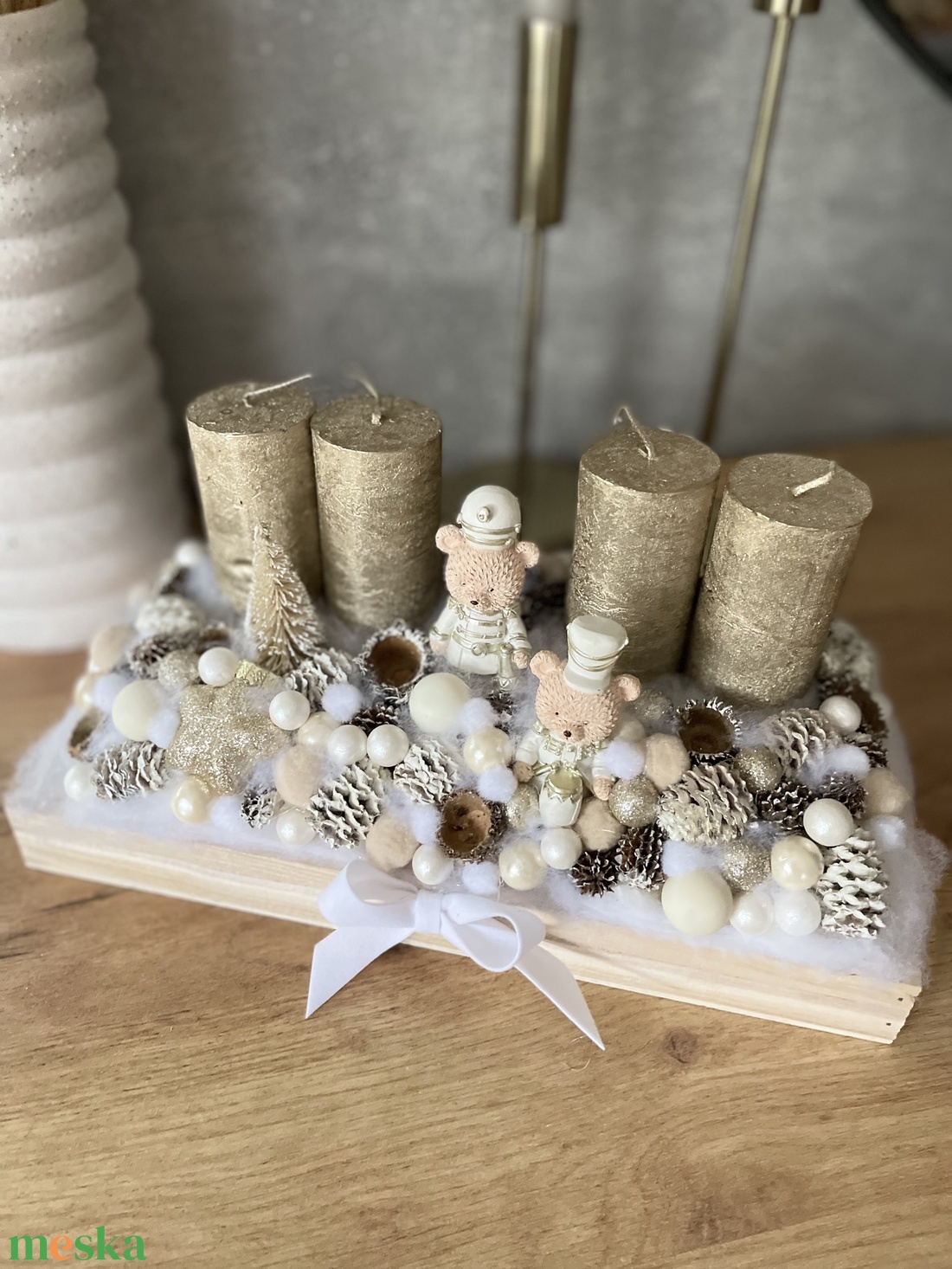 Adventi koszorú asztaldísz - karácsony - adventi díszek - adventi koszorú - Meska.hu