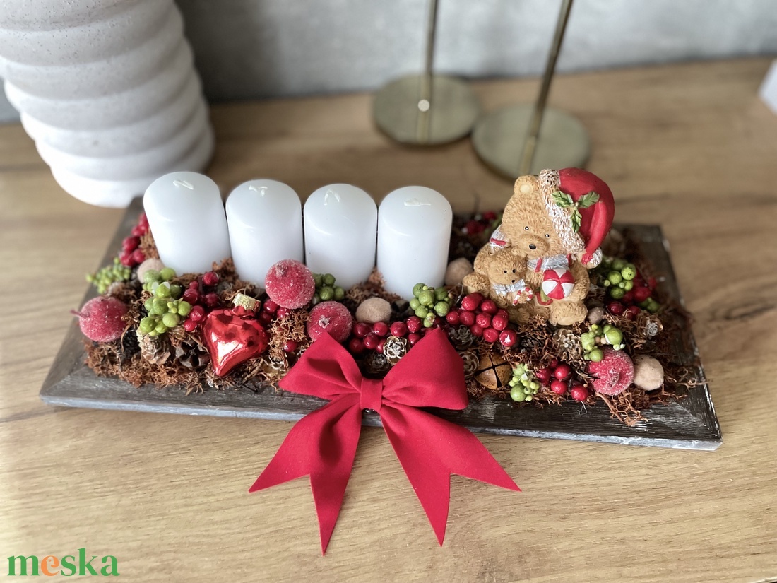 Adventi koszorú asztaldísz - karácsony - adventi díszek - adventi gyertyadíszek és koszorúdíszek - Meska.hu