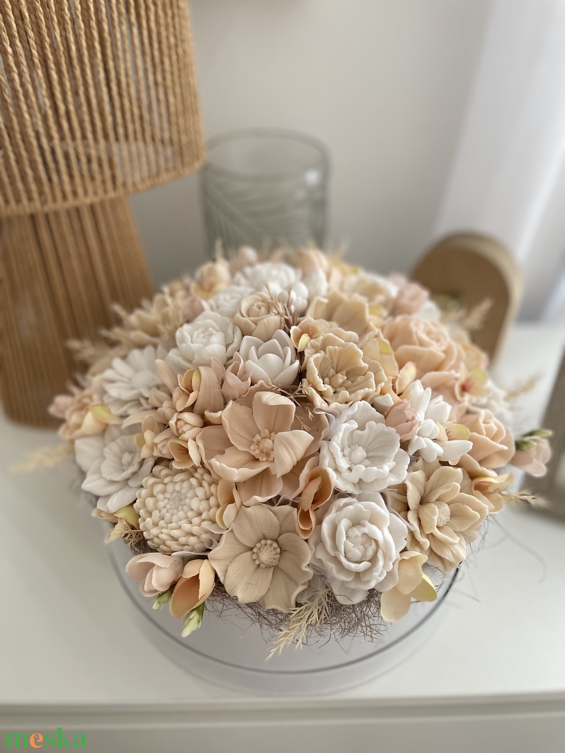 Nagy méretű szappanvirág box - otthon & életmód - dekoráció - virágdísz és tartó - virágbox, virágdoboz - Meska.hu