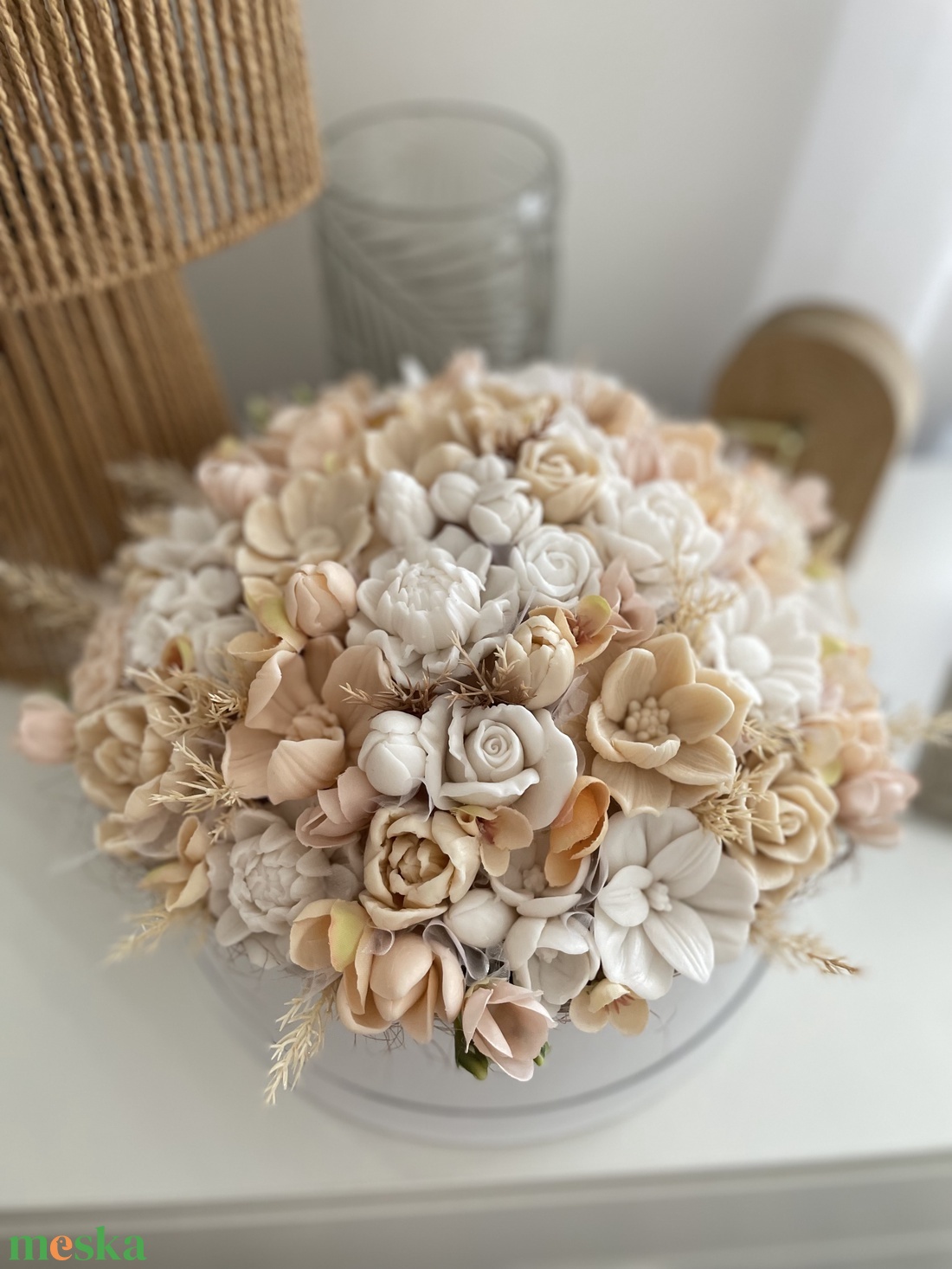 Nagy méretű szappanvirág box - otthon & életmód - dekoráció - virágdísz és tartó - virágbox, virágdoboz - Meska.hu