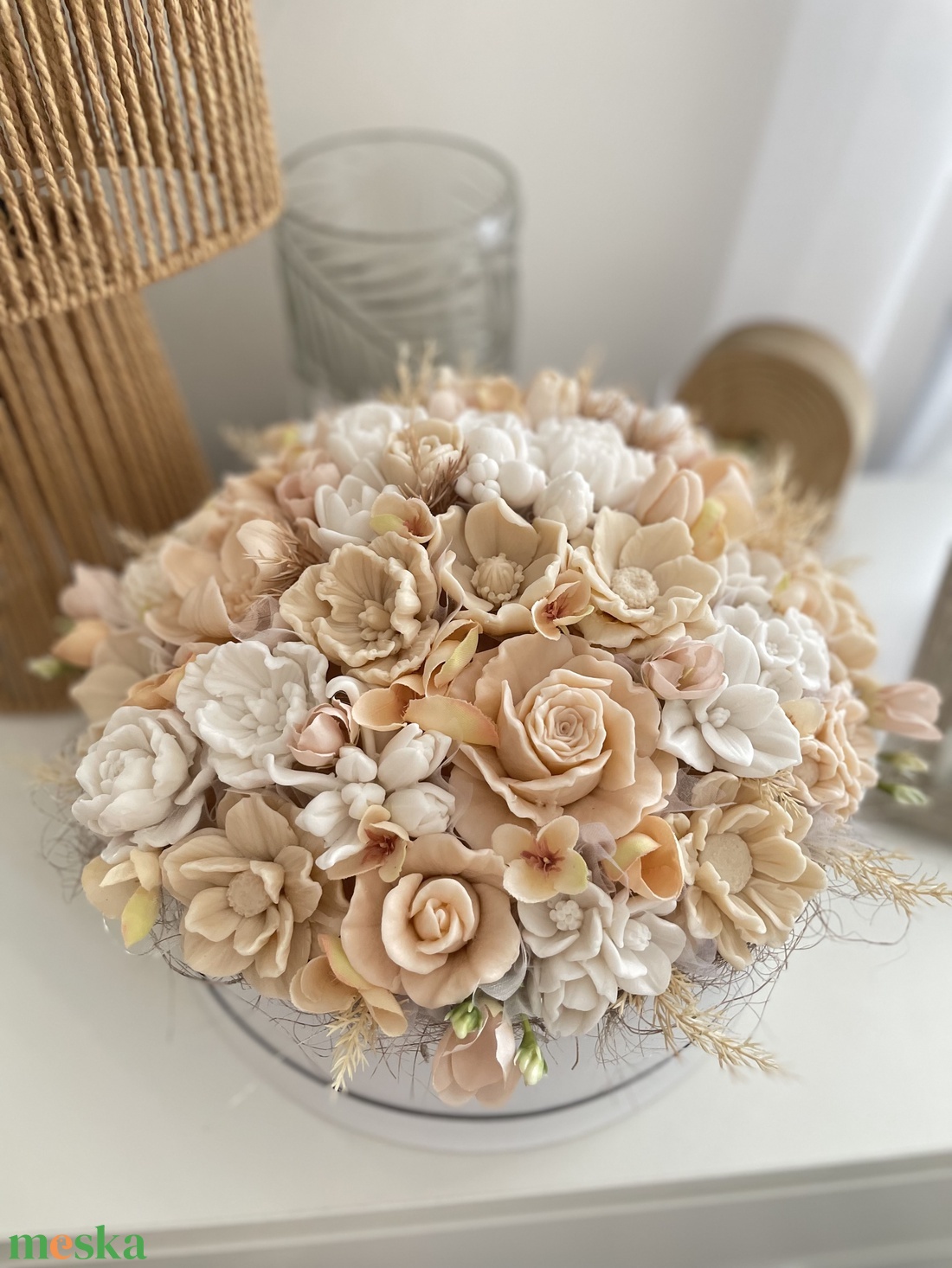 Nagy méretű szappanvirág box - otthon & életmód - dekoráció - virágdísz és tartó - virágbox, virágdoboz - Meska.hu