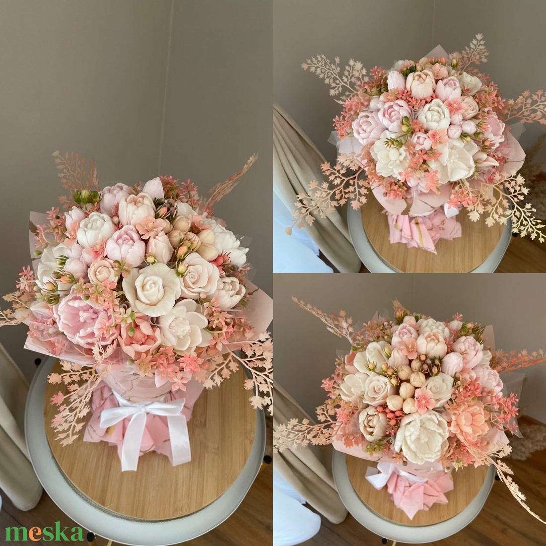 Szappanvirág álló csokor - otthon & életmód - dekoráció - virágdekoráció - virágok - virágbox - Meska.hu