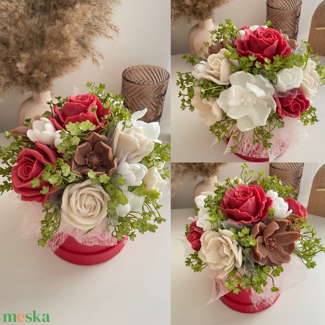 Szappanvirág box - otthon & életmód - dekoráció - virágdekoráció - virágok - virágbox - Meska.hu