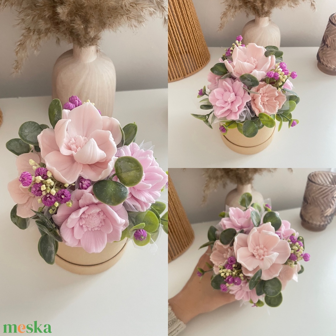 Szappanvirág box - otthon & életmód - virágdekoráció - virágok - virágbox - Meska.hu