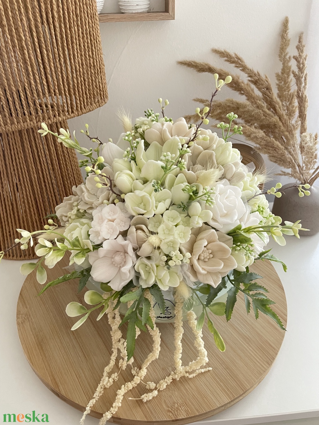 Illatos szappanvirág magasfényű Vzs kerámia kaspóban - otthon & életmód - dekoráció - asztal és polc dekoráció - asztaldísz - Meska.hu