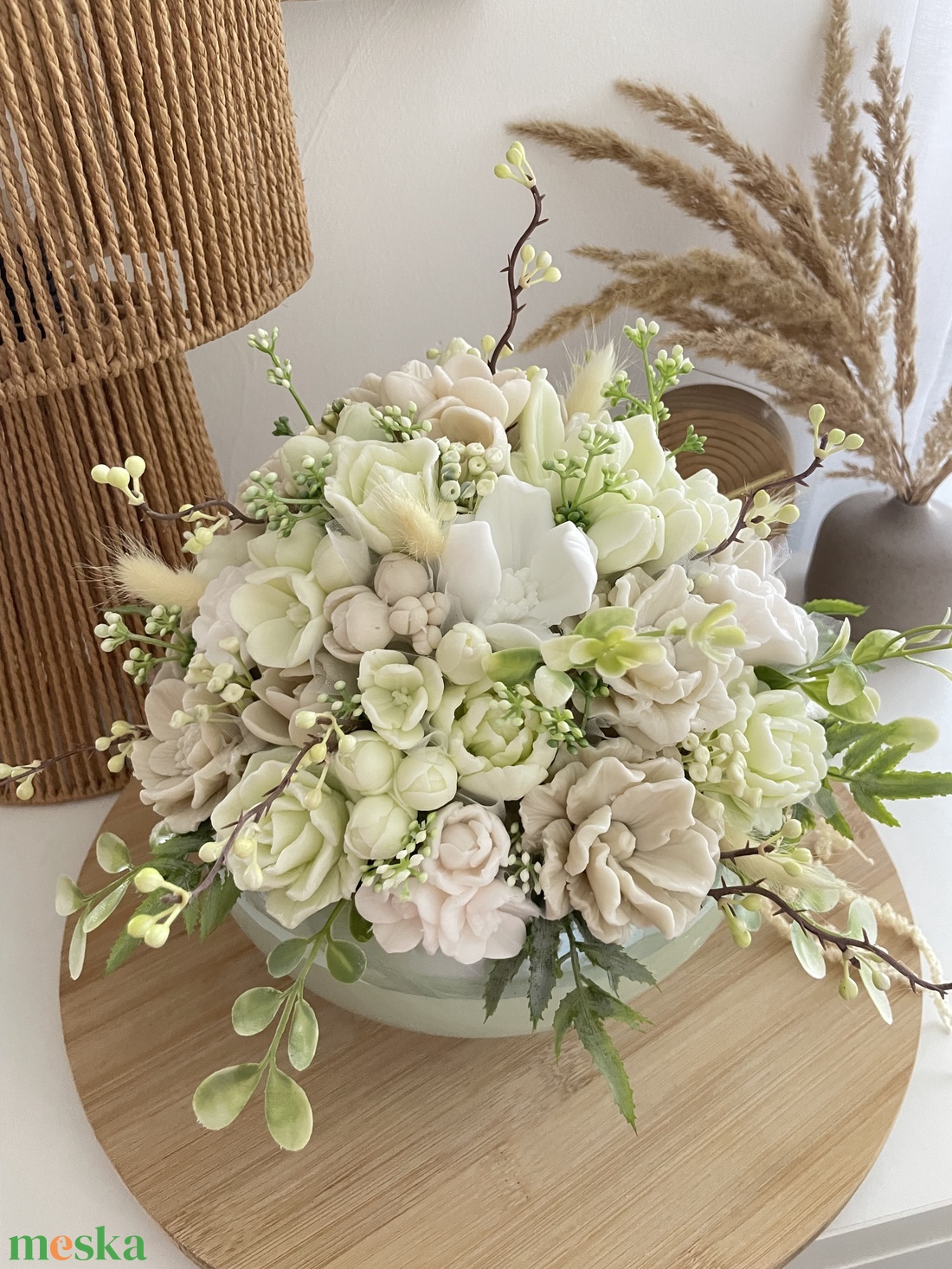 Illatos szappanvirág magasfényű Vzs kerámia kaspóban - otthon & életmód - dekoráció - asztal és polc dekoráció - asztaldísz - Meska.hu