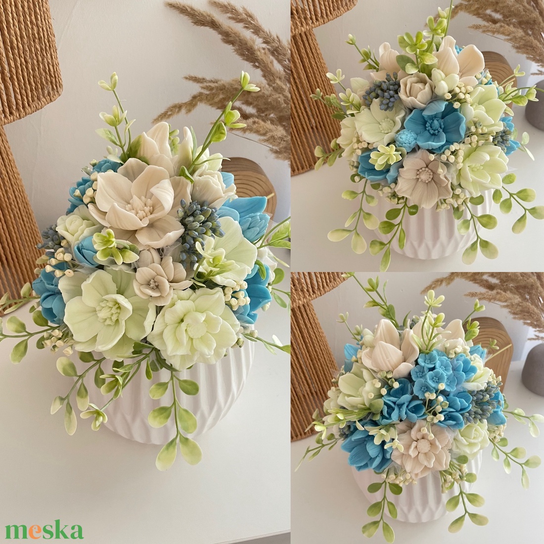 Szappanvirág kerámia kaspóban - otthon & életmód - dekoráció - asztal és polc dekoráció - asztaldísz - Meska.hu