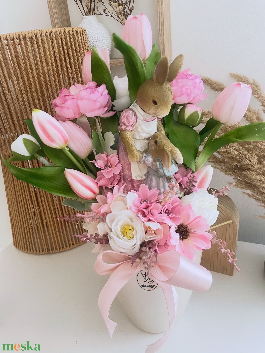 Clayree Eef nyuszi figurás asztaldísz kerámia Vzs magasfényű kaspóban  - otthon & életmód - dekoráció - asztal és polc dekoráció - asztaldísz - Meska.hu