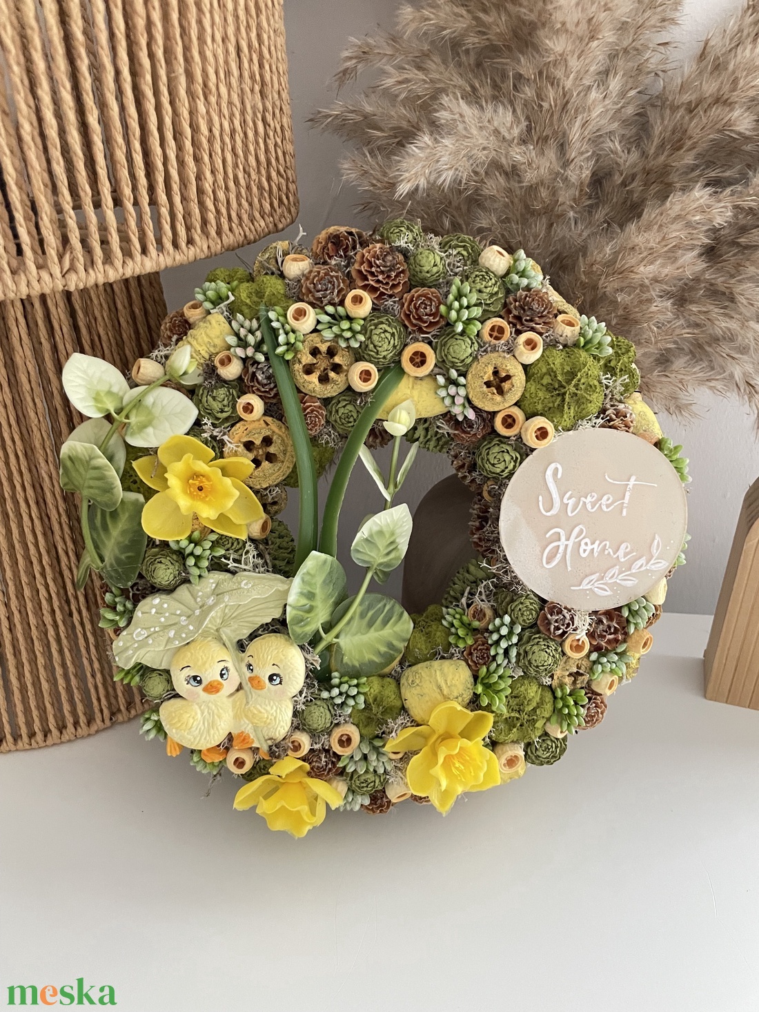 Tavaszi csibés ajtódísz - otthon & életmód - dekoráció - ajtó- és ablak dekoráció - ajtódísz & kopogtató - Meska.hu