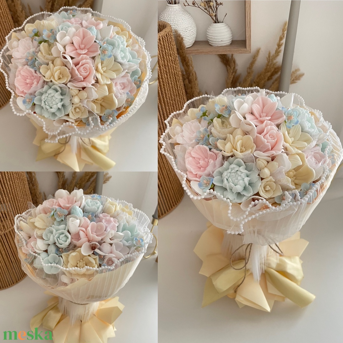 Szappanvirág csokor - otthon & életmód - virágdekoráció - virágok - virágcsokor - Meska.hu