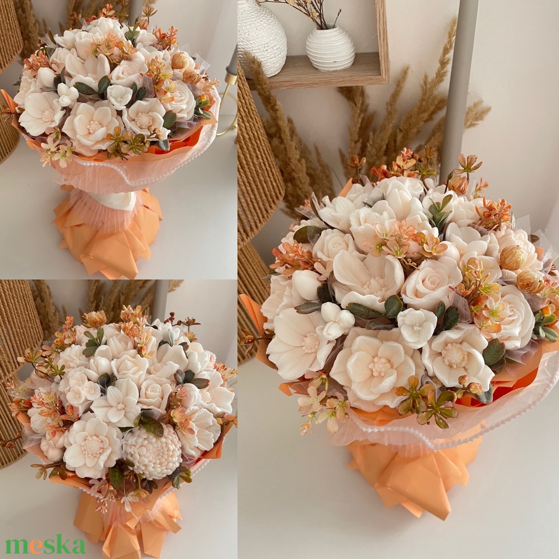 Szappanvirág csokor - otthon & életmód - virágdekoráció - virágok - virágcsokor - Meska.hu