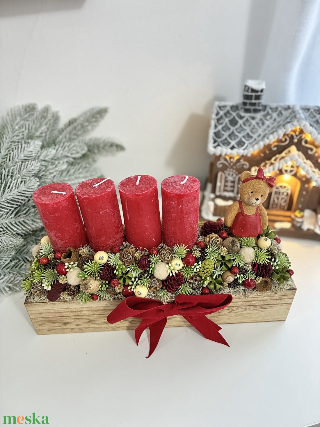 Macilány Karácsonya - karácsony - adventi díszek - adventi koszorú - Meska.hu