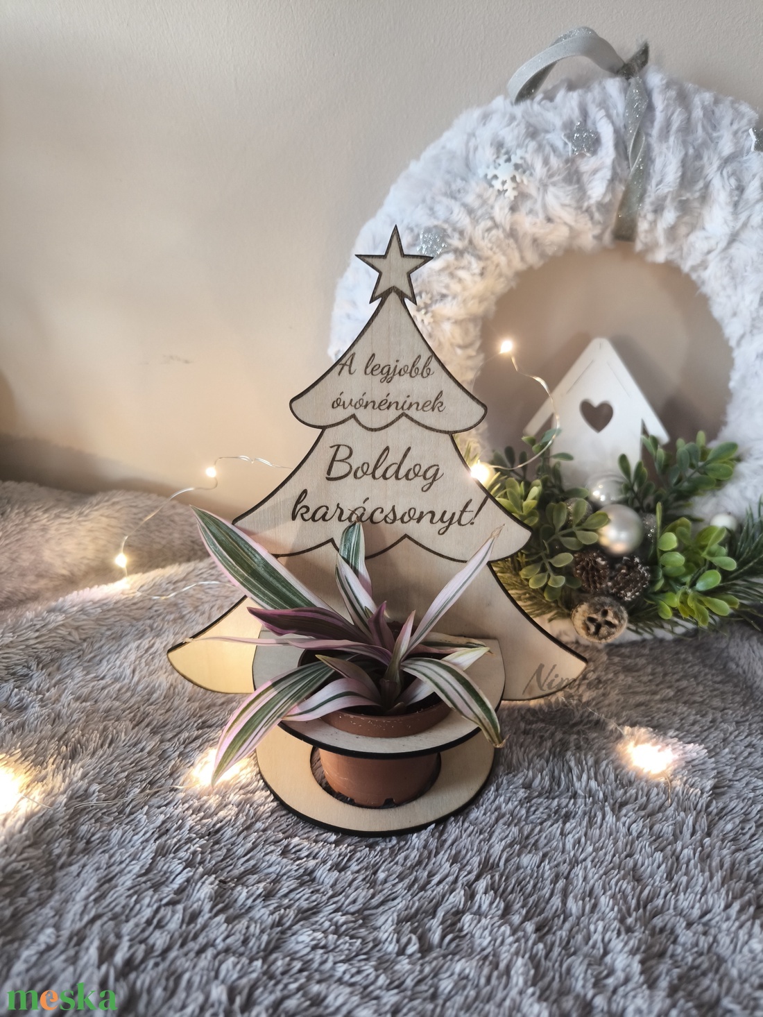 Karácsonyi ajándék virágtartó - karácsony - adventi díszek - adventi asztaldísz - Meska.hu