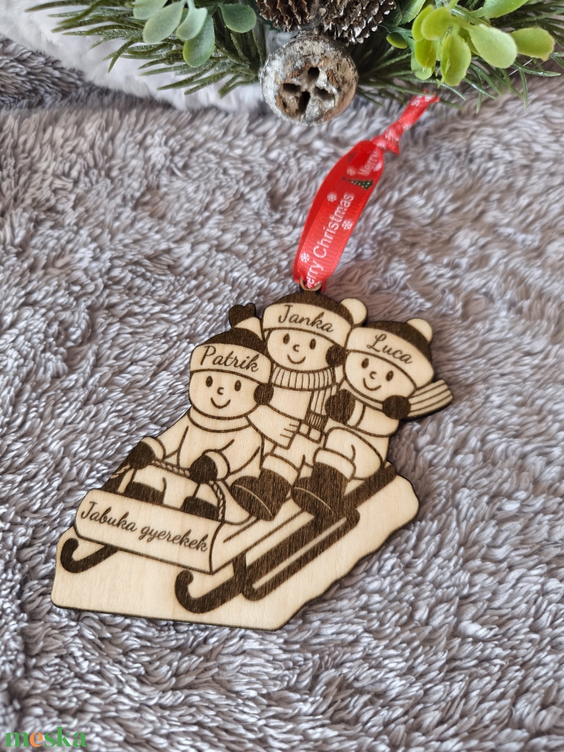 Családi karácsonyi dísz, névre szóló, személyreszabott - karácsony - karácsonyi lakásdekoráció - karácsonyfadíszek - Meska.hu