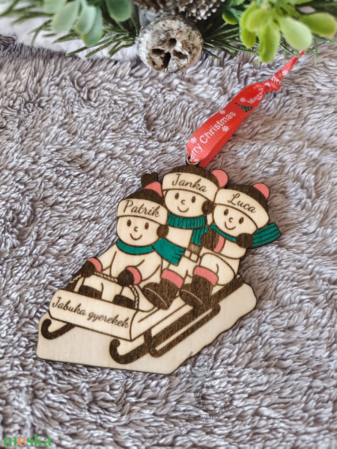 Családi karácsonyi dísz, névre szóló, személyreszabott - karácsony - karácsonyi lakásdekoráció - karácsonyfadíszek - Meska.hu
