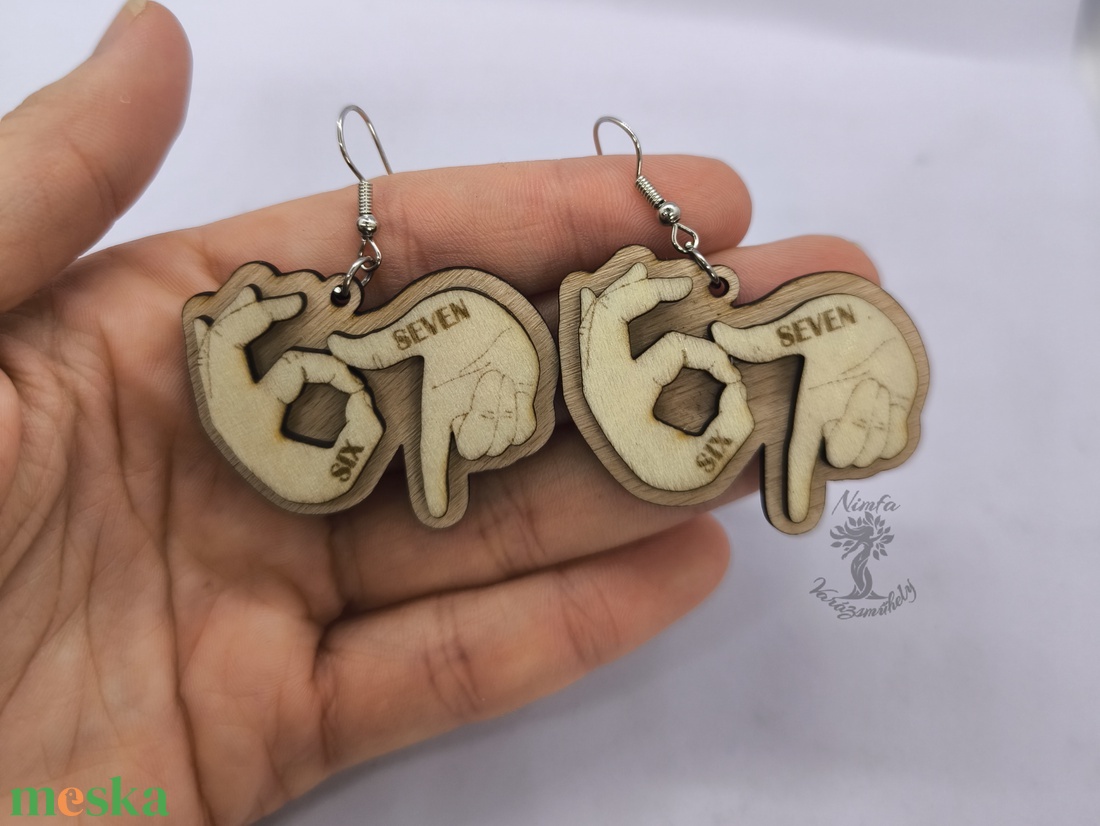 67 sixseven kulcstartó vagy fülbevaló ajándék - táska & tok - kulcstartó & táskadísz - kulcstartó - Meska.hu