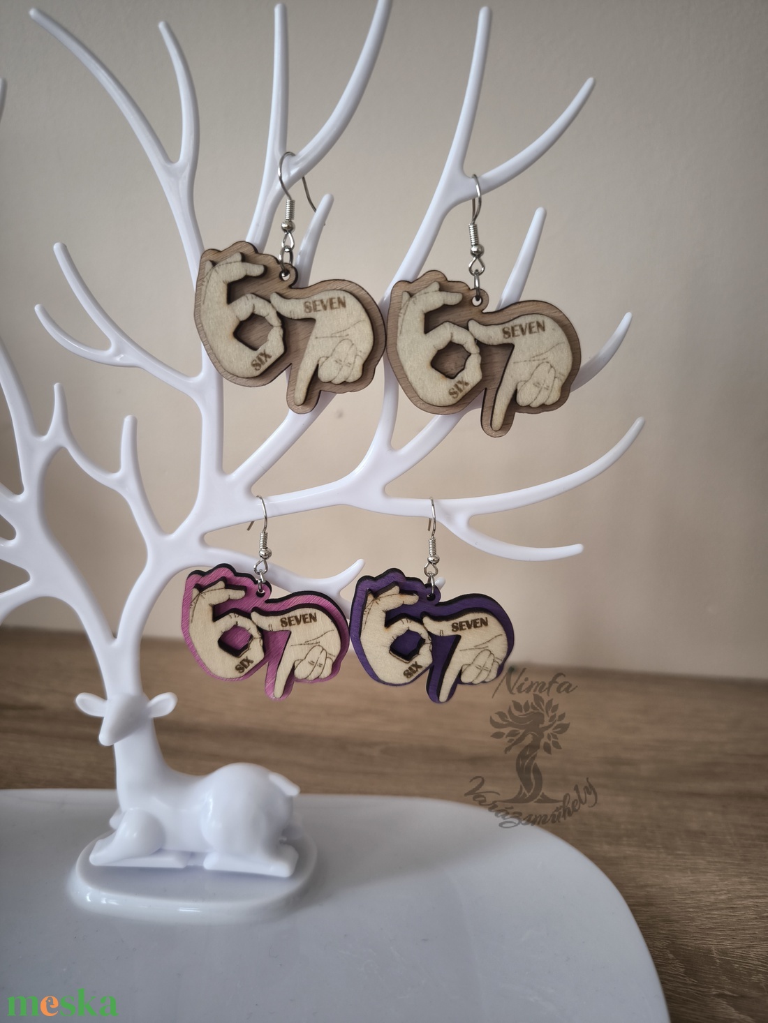 67 sixseven kulcstartó vagy fülbevaló ajándék - táska & tok - kulcstartó & táskadísz - kulcstartó - Meska.hu