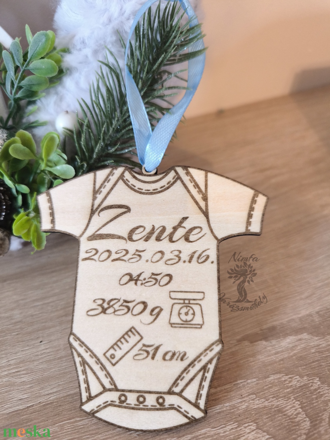 Baba születési adatok karácsonyfadísz, baba első karácsonya - karácsony - karácsonyi lakásdekoráció - karácsonyfadíszek - Meska.hu