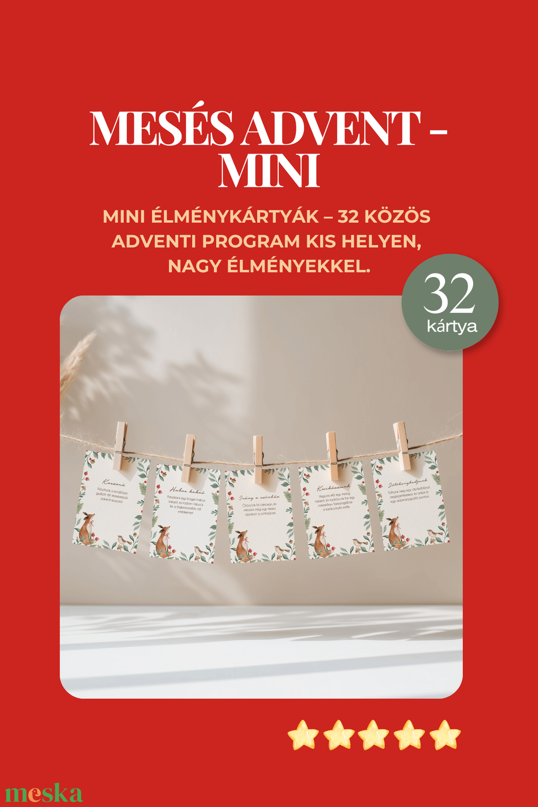 Mesés Advent Mini - adventi kalendárium, élménykalendárium, programötletek, családi hagyományok - karácsony - adventi díszek - adventi naptár - Meska.hu