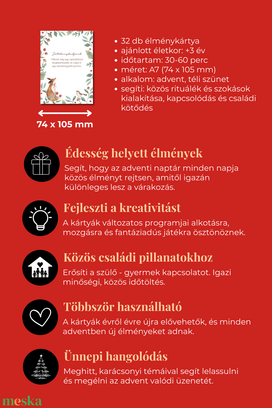 Mesés Advent Mini - adventi kalendárium, élménykalendárium, programötletek, családi hagyományok - karácsony - adventi díszek - adventi naptár - Meska.hu