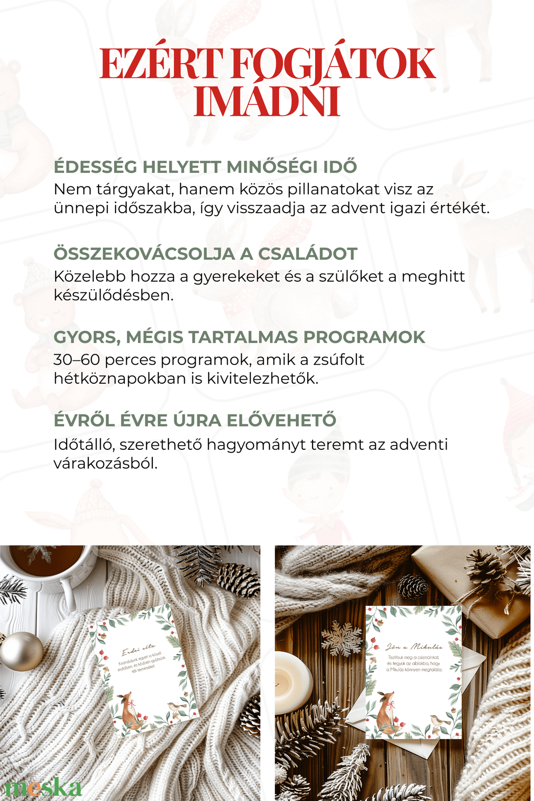 Mesés Advent Mini - adventi kalendárium, élménykalendárium, programötletek, családi hagyományok - karácsony - adventi díszek - adventi naptár - Meska.hu